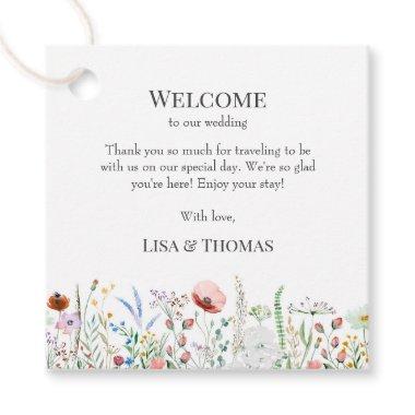 Wildflowers Meadow Wedding Welcome Gift Tag