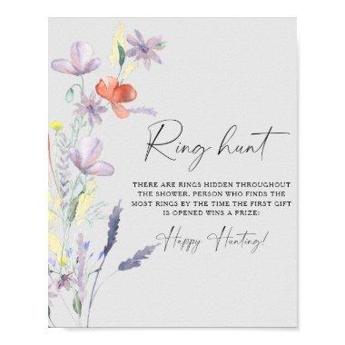 Wildflowers Ring hunt bridal shower game poster