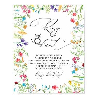 Wildflowers Ring Hunt Bridal Shower Game Sign