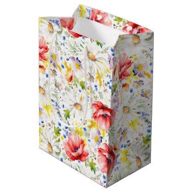 Wildflowers - Romantic Colorful Meadow Flowers Medium Gift Bag