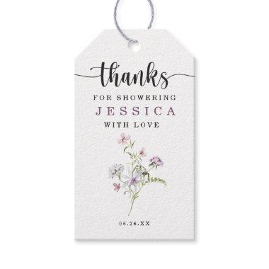 Wildflowers Rustic Bridal Shower Favor Gift Tags