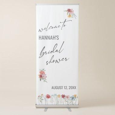 Wildflowers & Simple Typography Bridal Shower Retractable Banner