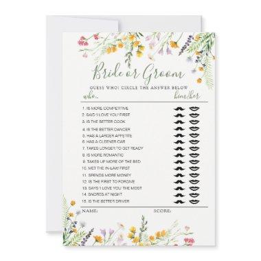 Wilflowers Bride or Groom game fully editable card