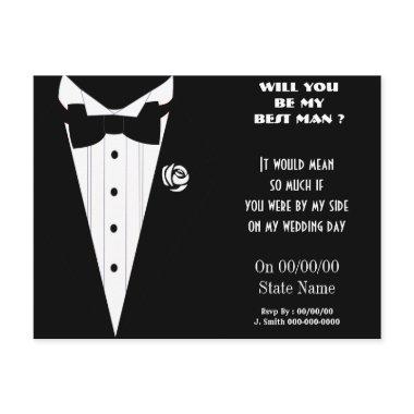 will you be my best man ? be my groomsmen invitation post