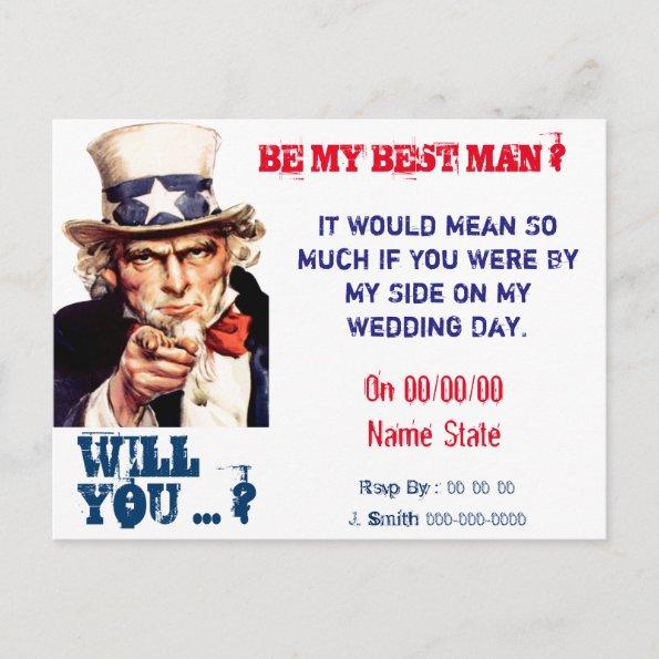 will you be my best man,groomsman invitation postInvitations