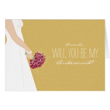 Will You Be My Bridesmaid Invitations (gold)