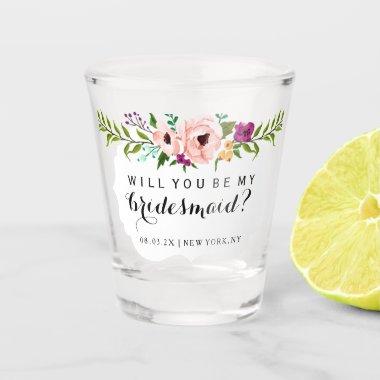 WIll You Be My Bridesmaid - Flower Crown Shot Glass