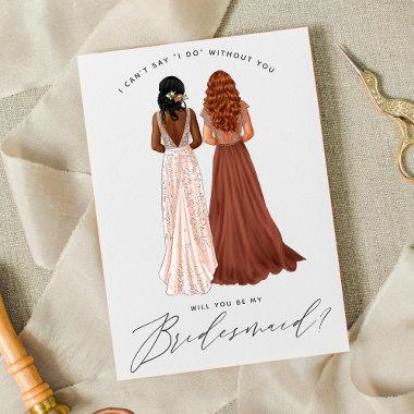 Will You Be My Bridesmaid? Girls in Gowns Invitations