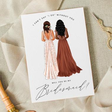 Will You Be My Bridesmaid? Girls in Gowns Invitations