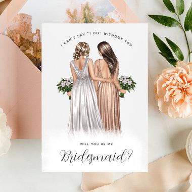Will You Be My Bridesmaid? Girls in Gowns V2 Invit
