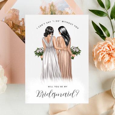 Will You Be My Bridesmaid? Girls in Gowns V2 Invit Invitations