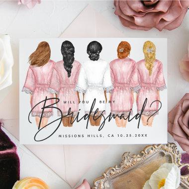 Will You Be My Bridesmaid? Girls in Robes Invitations