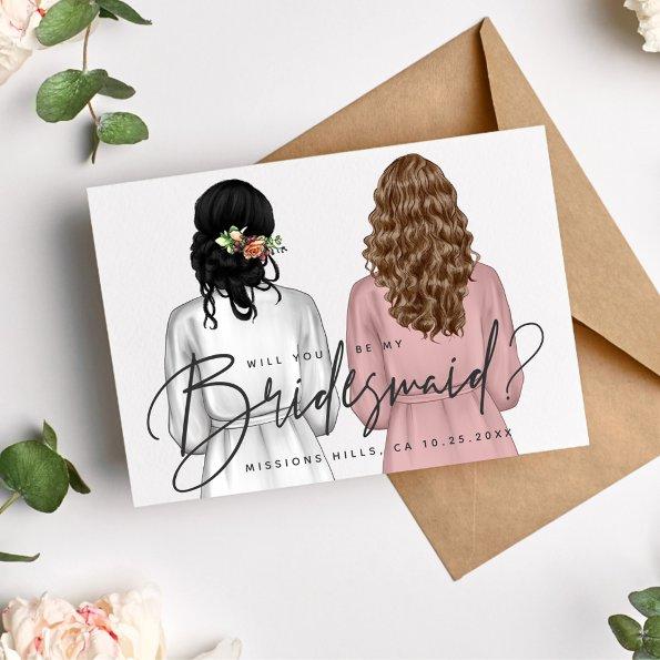 Will You Be My Bridesmaid? Girls in Robes V2 Invi
