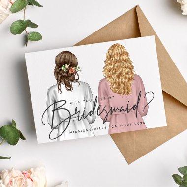 Will You Be My Bridesmaid? Girls in Robes V2 Invit