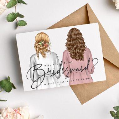 Will You Be My Bridesmaid? Girls in Robes V2 Invitations