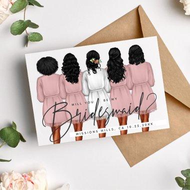 Will You Be My Bridesmaid? Girls in Robes V2 Invitations