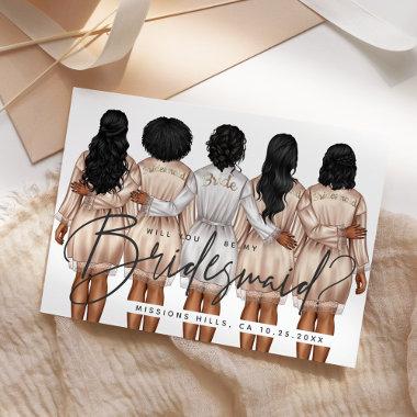 Will You Be My Bridesmaid? Girls in Robes V3 Invitations
