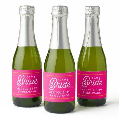 Will You Be My Bridesmaid Mini Sparkling Wine Labe Sparkling Wine Label