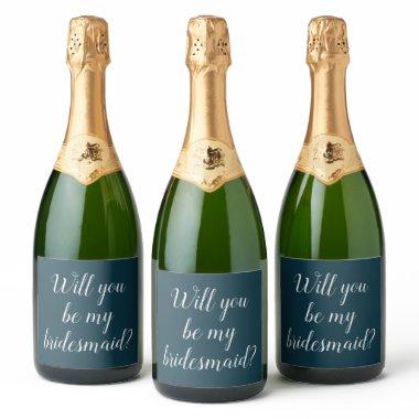 Will You Be My Bridesmaid Proposal Request Gift Sparkling Wine Label