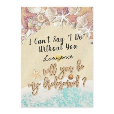 Will You Be My Bridesmaid Summer Beach Starfish Invitations