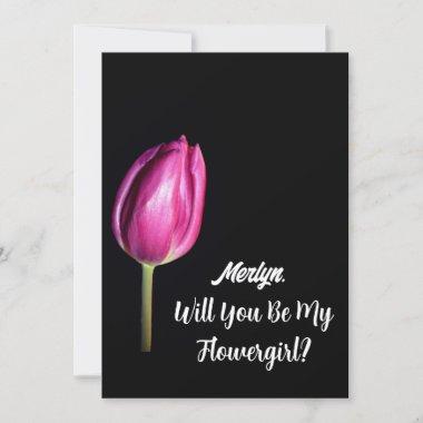 Will You Be My Flowergirl Wedding Tulips Floral Invitations