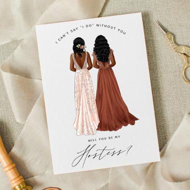 Will you be my Hostess? Girls in Gowns Invitations