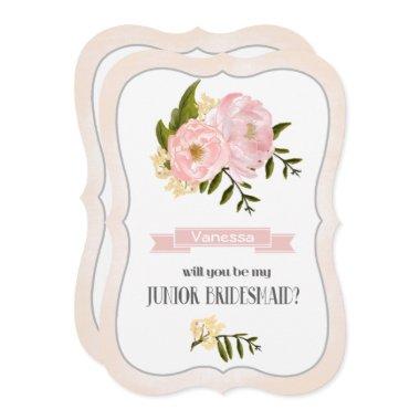 Will you be my Jr. Bridesmaid? Blush Pink Peonies