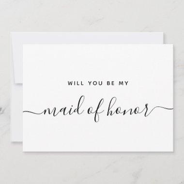 Will You Be My Maid Of Honor Bridal Party Proposal Invitations