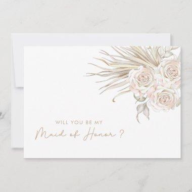 Will You Be My Maid Of Honor Floral Invitations