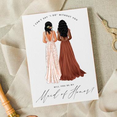 Will You Be My Maid of Honor? Girls in Gowns Invit