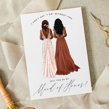 Will You Be My Maid of Honor? Girls in Gowns Invit Invitations