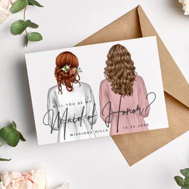 Will You Be My Maid of Honor? Girls in Robes V2 In Invitations