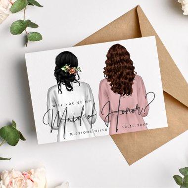 Will You Be My Maid of Honor? Girls in Robes V2 In Invitations