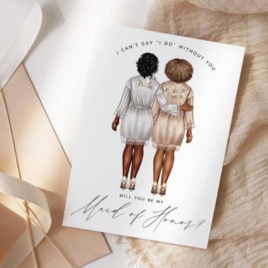 Will You Be My Maid of Honor? Girls in Robes V3 Invitations
