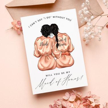 Will You Be My Maid of Honor? Girls In Silk Robes Invitations