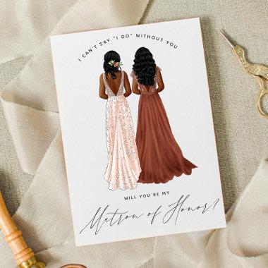 Will You Be My Matron of Honor? Girls in Gowns Invitations