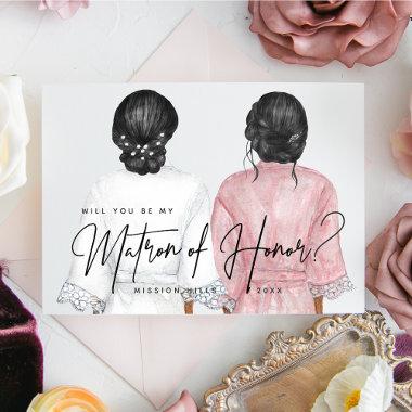 Will you be my Matron of Honor? Girls in Robes Inv Invitations