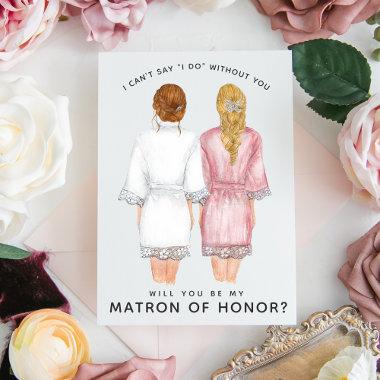 Will You Be My Matron of Honor? Girls in Robes Inv Invitations