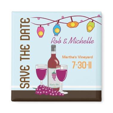 Wine and Cheese  Custom Magnet Favor