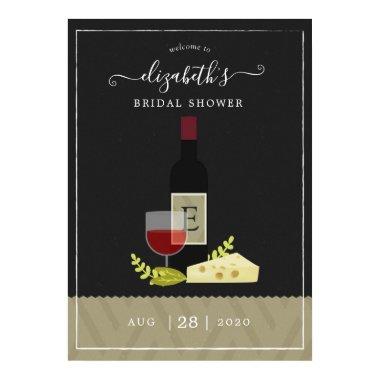 Wine and Cheese  Monogram Poster