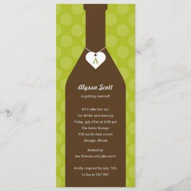 Wine Bottle Bridal Shower Invitations - Lime