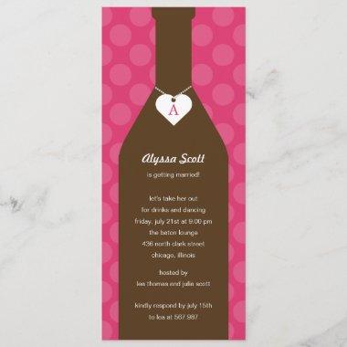 Wine Bottle Bridal Shower Invitations - Pink