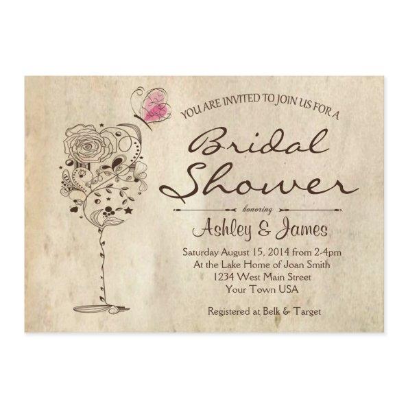 Wine & Cheese Bridal Shower Invitations