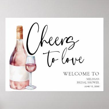 Wine Cocktail Bridal Shower Welcome Sign