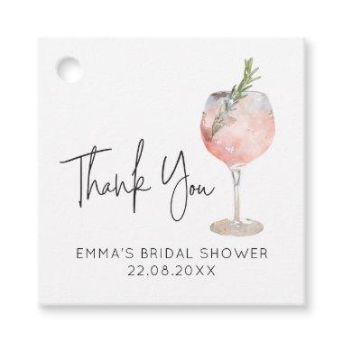 Wine Cocktail Pink Bridal Shower Favor Tags