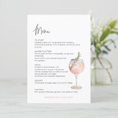 Wine Cocktail Theme Aged to Perfection Bridal Menu