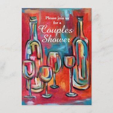 Wine Couples Wedding Shower Party Invitations