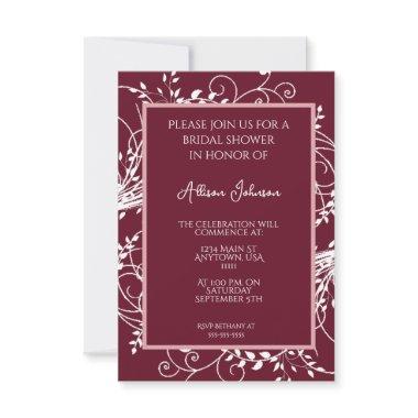 Wine Flourish Bridal Shower Invitations