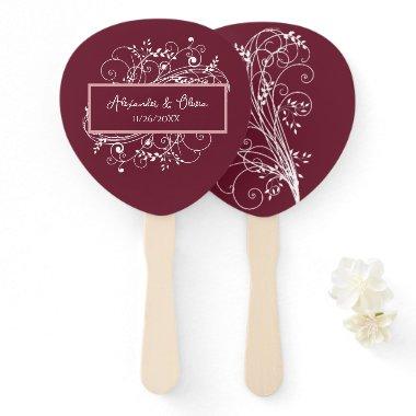 Wine Flourish Wedding Favor Hand Fan