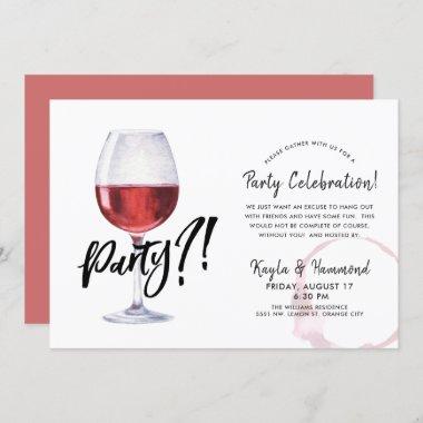 Wine Glass | Non-Occassion Celebration Funny Invitations